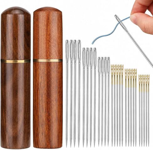 Ftyiwu 60PCS Self Threading Needles 6Sizes Large Eye Hand Sewing Needles in Kuwait