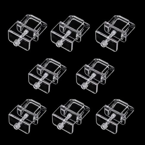 NestBasics Aquarium lid Clips Fish Tank top Cover lid Support Holder Clip for Rimless or Rim Fish Tank (Transparent, 8pcs Fish Tank Hood Clips) in Saudi Arabia
