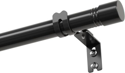 Curtain Rods for Windows 30 to 46 Inch , 1 Inch Black Rod Set , Stainless Steel Heavy Duty Drapery with Adjustable Brackets Room Divider , Bedroom , Living room , Kitchen , Bathroom , in Kuwait