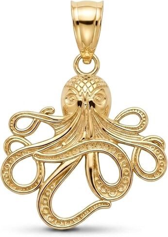 Charm America - Gold Enchanting Octopus Charm - 10 Karat Solid Gold in Kuwait