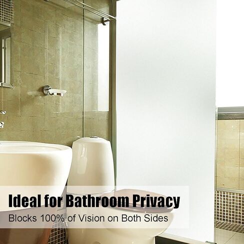 Privacy Window Films, Opaque Frosted Glass Tint Static Cling Treatment Protects Home Security Without Blocking Daylight - Heat Control, UV Prevention, Easy Removal (Matte White, 11.8x78.7 Inches) in Kuwait