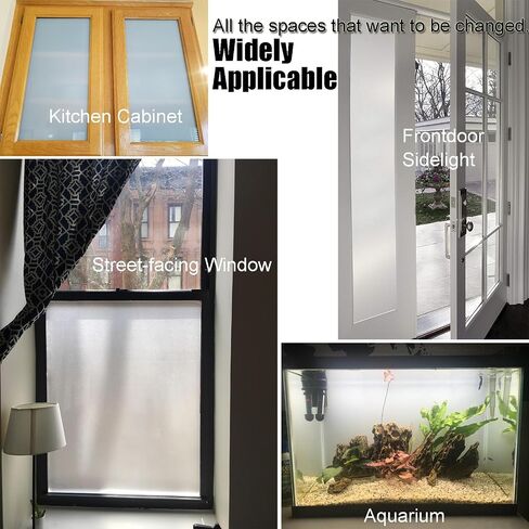Privacy Window Films, Opaque Frosted Glass Tint Static Cling Treatment Protects Home Security Without Blocking Daylight - Heat Control, UV Prevention, Easy Removal (Matte White, 11.8x78.7 Inches) in Kuwait