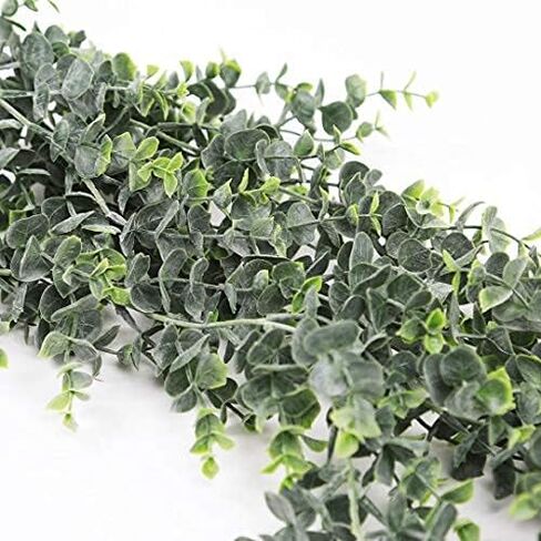 Artificial Hanging Plants – 30" Long Eucalyptus Greenery Bush, Fake Plant for Office Home Décor Indoor Outdoor, Wall Accent - Set of 2 (Frosted Green) in Kuwait