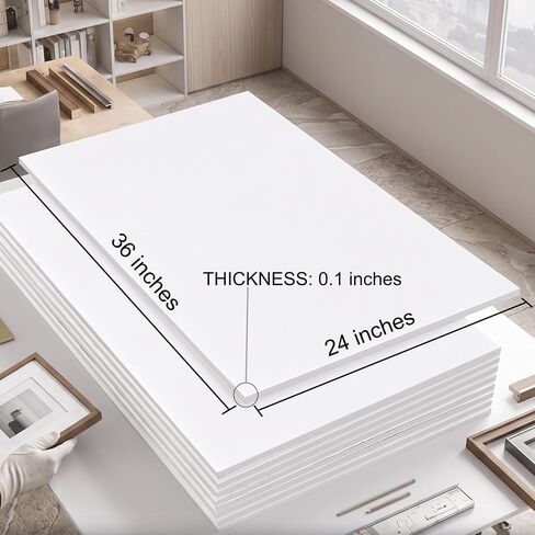 Backing Board 24x36x0.1’’ Thickness, Uncut Large Mat Board, White 4-Pack in Saudi Arabia
