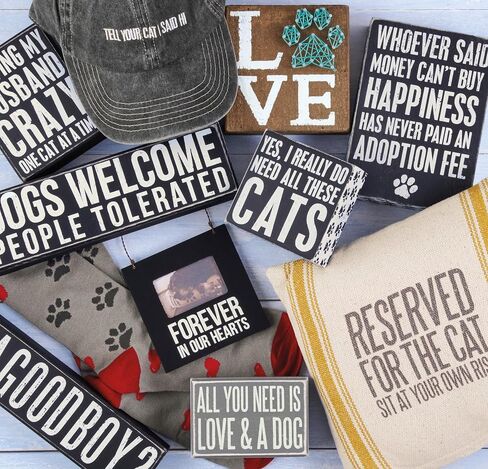 Primitives by Kathy Word Box Sign, 4" square, Yes, Cats in Kuwait