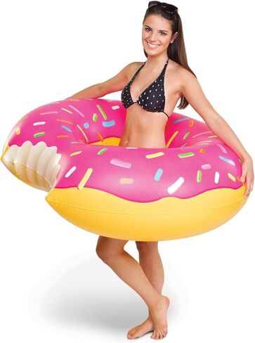 BigMouth Inc. Giant Frosted Donut Pool Float, 4' Wide, Inflatable Floatie Tube, Blow Up Swim Ring, Outdoor Summer Pool Party Water Toy in Saudi Arabia