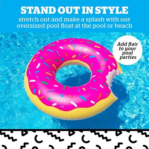 BigMouth Inc. Giant Frosted Donut Pool Float, 4' Wide, Inflatable Floatie Tube, Blow Up Swim Ring, Outdoor Summer Pool Party Water Toy in Saudi Arabia