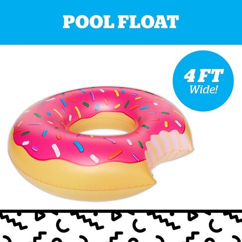 BigMouth Inc. Giant Frosted Donut Pool Float, 4' Wide, Inflatable Floatie Tube, Blow Up Swim Ring, Outdoor Summer Pool Party Water Toy in Saudi Arabia