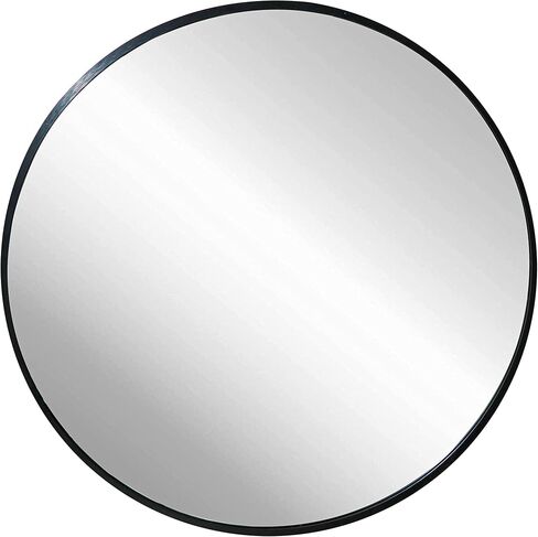 FrameWorks 20" Deluxe Contemporary Black Circular Aluminum Mirror in Kuwait