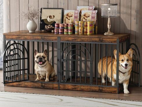 EasyCom 39" Wooden Dog Crate Furniture for Small Medium Large Dogs (DC105) in Saudi Arabia