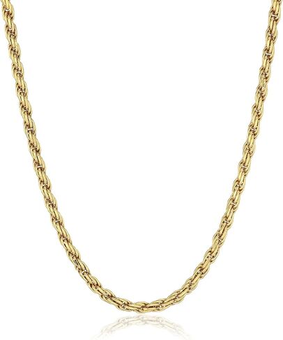 Amazon Essentials Sterling Silver Diamond Cut Rope Chain Necklace (previously Amazon Collection) in Kuwait