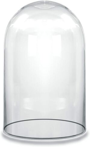 CYS EXCEL Tall Glass Cloche Dome (H:15" D:9.75") | Multiple Sizes Decorative Showcase Display for Antique Collectibles | Bell Jar Terrarium & Dessert Cover in Kuwait