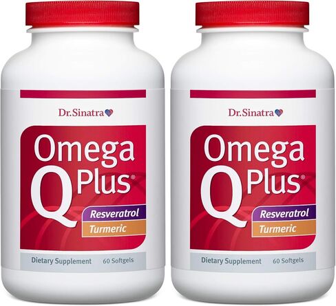 Dr. Sinatra Omega Q Plus Resveratrol and Turmeric - Omega-3 Supplement with CoQ10 Support for Healthy Blood Flow and Healthy Inflammatory Response in Kuwait