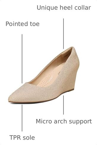 أحذية DREAM PAIRS النسائية ذات الكعب العالي ومقدمة مغلقة فستان الزفاف والعروس بمقدمة مدببة أحذية بكعب عالي in Kuwait