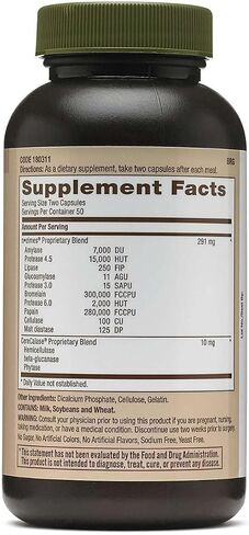 GNC Natural Brand Super Digestive Enzymes | Promotes Protein, Carbohydrate and Fat Digestion | 100 Capsules in Kuwait