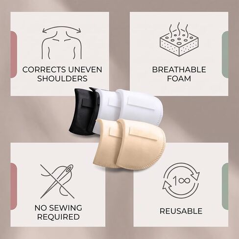 3 Pairs Shoulder Pads for Womens Clothing,Fix Sloping High-Low Shoulders in Saudi Arabia