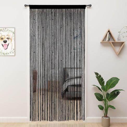 YIIBAII Beaded Curtain Beaded Curtains for Doorways Crystals Suitable for Interior Decoration and Partitions Hippy Closet Curtains (Green, 39"x79") in Kuwait