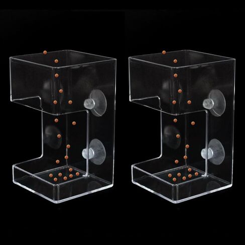 2 PCS Square Fish Feeder with Suction Cup Fish Tank Feed Tray Feeding Tube Supplies Breeder Box for Aquarium in Saudi Arabia