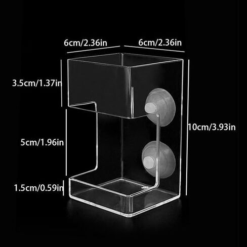 2 PCS Square Fish Feeder with Suction Cup Fish Tank Feed Tray Feeding Tube Supplies Breeder Box for Aquarium in Saudi Arabia