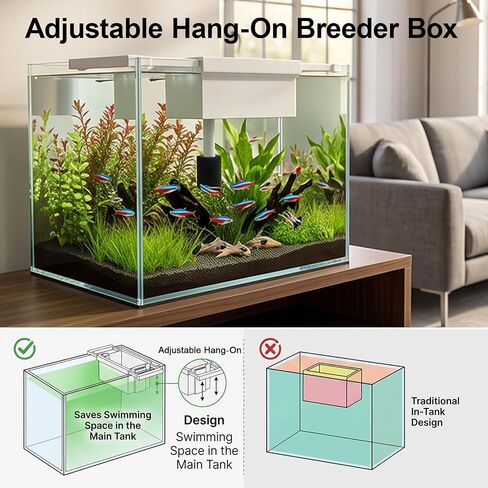 Aquarium Fry Breeder Tray,Air-Driven Water Flow Fish Breeder Box in Saudi Arabia