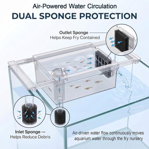 Aquarium Fry Breeder Tray,Air-Driven Water Flow Fish Breeder Box in Saudi Arabia