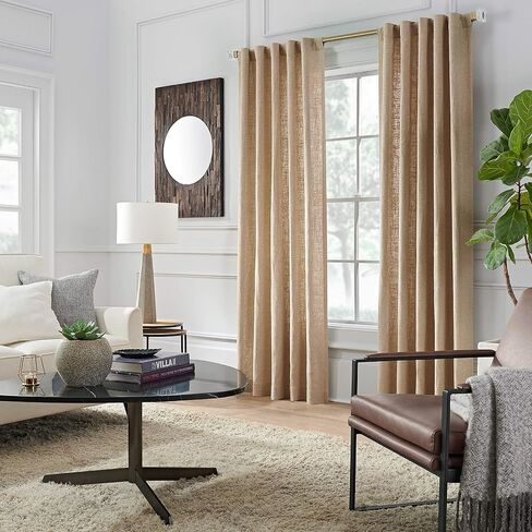 MODE Premium Collection 1 1/8" Diameter Curtain Rod Set with Clear Square Curtain Rod Finials and Steel Wall Mounted Adjustable Curtain Rod, Fits 36" to 72" Windows, Brushed Nickel in Kuwait