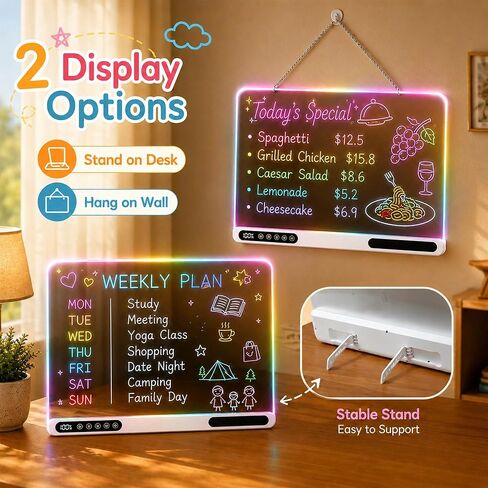 16" Rechargeable LED Drawing Board for Kids with 7 Color and 4 Modes in Kuwait