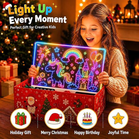 16" Rechargeable LED Drawing Board for Kids with 7 Color and 4 Modes in Kuwait
