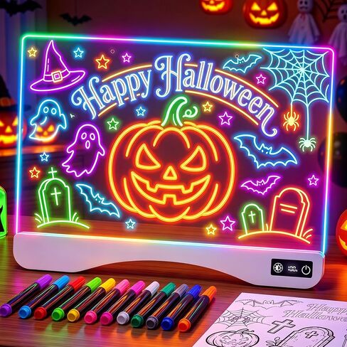 16" Rechargeable LED Drawing Board for Kids, 15 Light Effect Drawing Tablet in Kuwait
