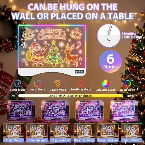 16" Rechargeable LED Drawing Board for Kids, 15 Light Effect Drawing Tablet in Kuwait