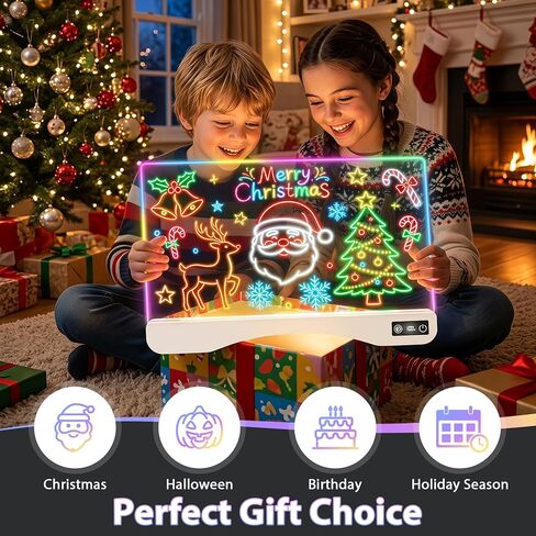 16" Rechargeable LED Drawing Board for Kids, 15 Light Effect Drawing Tablet in Kuwait
