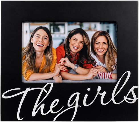 Malden International Designs The Girls in Cursive Words Picture Frame, 4x6, Black in Kuwait