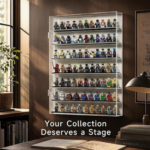 Minifigure Display Case for Lego - Acrylic Wall Cabinet, Dust-Proof Building Block Figure Display Box for Collectibles (1, Large) in Kuwait