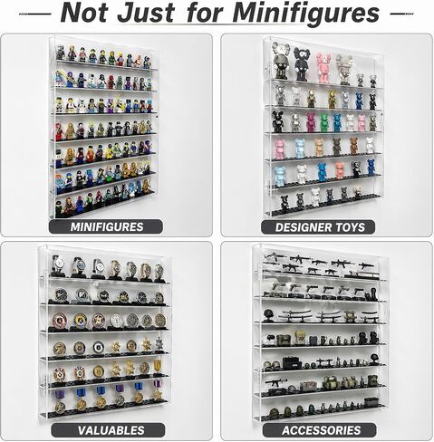 Minifigure Display Case for Lego - Acrylic Wall Cabinet, Dust-Proof Building Block Figure Display Box for Collectibles (1, Large) in Kuwait