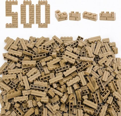 500PCS Masonry Profile Bricks Set, 4 Shapes Classic Wall Bricks Bulk Compatible with Lego Parts and Pieces - Light Grey in Saudi Arabia