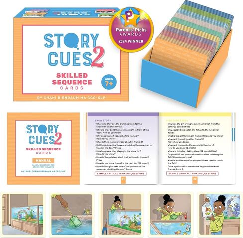 SkillEase Story Cues Skilled Sequencing Cards, Speech Therapy Materials, Social Skills Game, English Language Learners Games, Storytelling Cards, Sentence Building and Picture Cards in Kuwait