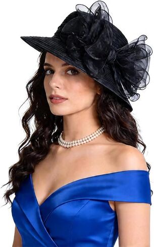 Lady Church Derby Dress Cloche Hat Fascinator Floral Tea Party Wedding Bucket Hat S051 in Kuwait