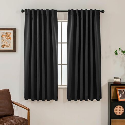 Pickluc Blackout Curtains 84 Inches Long 2 Panels, Black Out Drapes for Bedroom or Living Room, Back Tab and Rod Pocket Top, Set of Two, Mustard Yellow, 52" Wide and 84" Length. in Kuwait