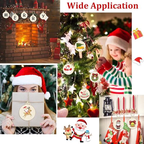 50 PCS Wooden Christmas Ornaments, 3 in Unfinished Wood Slice for Craft DIY in Saudi Arabia