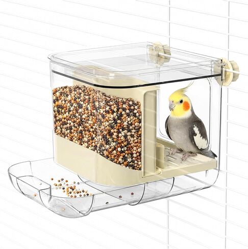 Automatic Bird Feeder for Cage,No Mess Bird Seed Food Container,Catcher in Kuwait