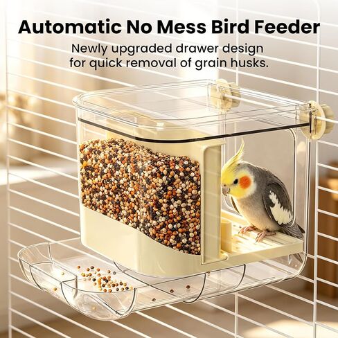 Automatic Bird Feeder for Cage,No Mess Bird Seed Food Container,Catcher in Kuwait