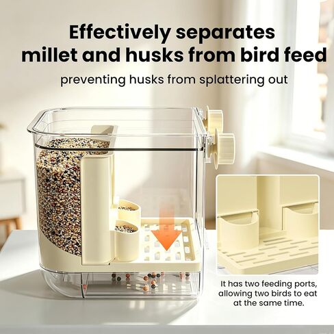 Automatic Bird Feeder for Cage,No Mess Bird Seed Food Container,Catcher in Kuwait