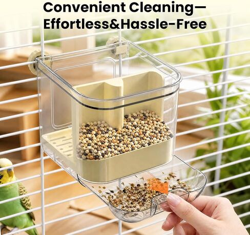 Automatic Bird Feeder for Cage,No Mess Bird Seed Food Container,Catcher in Kuwait