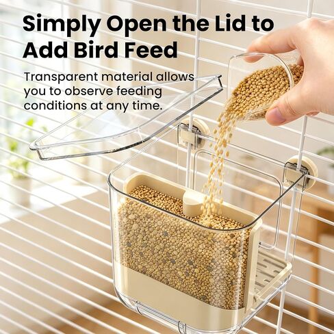 Automatic Bird Feeder for Cage,No Mess Bird Seed Food Container,Catcher in Kuwait