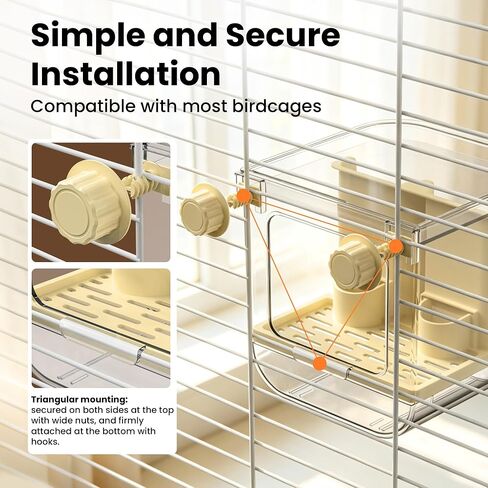 Automatic Bird Feeder for Cage,No Mess Bird Seed Food Container,Catcher in Kuwait