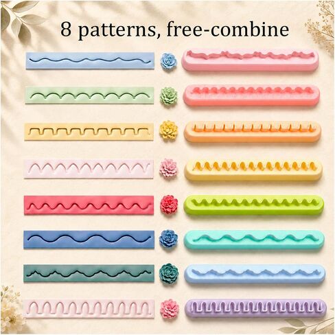 8 Pcs Polymer Clay Petal Cutters, 3D Flower Making Tools with Unique Edge Designs, Clay Cutting Tools for Handmade Flowers, Jewelry Making, DIY Crafts & Polymer Clay Projects in Saudi Arabia