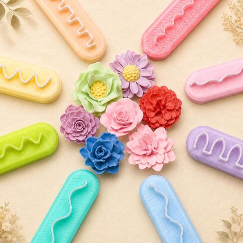 8 Pcs Polymer Clay Petal Cutters, 3D Flower Making Tools with Unique Edge Designs, Clay Cutting Tools for Handmade Flowers, Jewelry Making, DIY Crafts & Polymer Clay Projects in Saudi Arabia