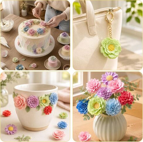 8 Pcs Polymer Clay Petal Cutters, 3D Flower Making Tools with Unique Edge Designs, Clay Cutting Tools for Handmade Flowers, Jewelry Making, DIY Crafts & Polymer Clay Projects in Saudi Arabia