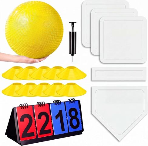Jenaai 18 Pcs Kickball Set, 550G Upgraded Ball Set, Orange, 10 Inch in Saudi Arabia