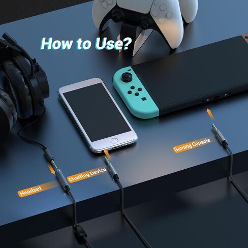 Cubilux AM-C1 Game Audio & Chat Mixer for Mixing Gameplay Audio (Gaming Console/Controller) and Voice Chat (USB C Phone Laptop) to 1 Headset, Compatible with Switch Xbox One/360 PS4/PS5 Discord in Kuwait
